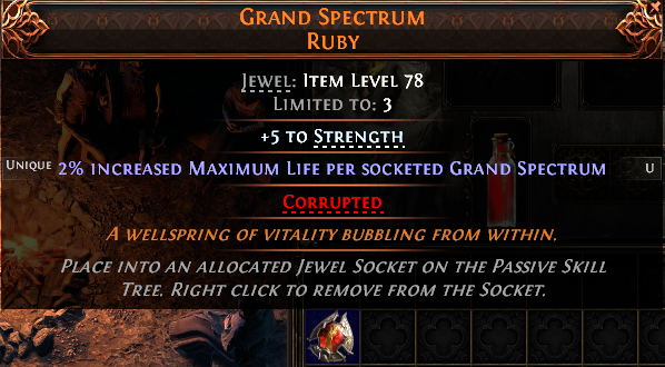 MMOJUGG Path of Exile 2 GRAND SPECTRUM RUBY#1229181 Details View of Item Function and Use