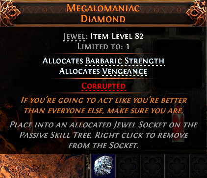 MMOJUGG Path of Exile 2 MEGALOMANIAC DIAMOND#1229193 Details View of Item Function and Use