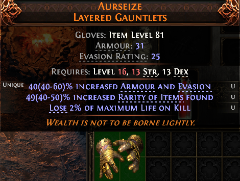 Path of Exile 2 AURSEIZE LAYERED GAUNTLETS#1229596 Details MMOJUGG Path of Exile 2 AURSEIZE LAYERED GAUNTLETS#1229596 Details View of Item Function and Use