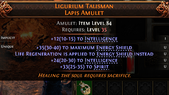 Path of Exile 2 LIGURIUM TALISMAN LAPIS AMULET#1229606 Details MMOJUGG Path of Exile 2 LIGURIUM TALISMAN LAPIS AMULET#1229606 Details View of Item Function and Use