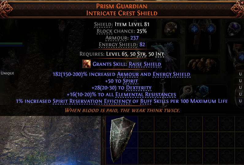 Path of Exile 2 PRISM GUARDIAN INTRICATE CREST SHIELD#1230619 Details MMOJUGG Path of Exile 2 PRISM GUARDIAN INTRICATE CREST SHIELD#1230619 Details View of Item Function and Use