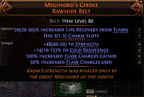 MMOJUGG Path of Exile 2 MEGINORD'S GIRDLE RAWHIDE BELT#1232548 Details View of Item Function and Use