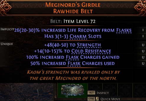 MMOJUGG Path of Exile 2 MEGINORD'S GIRDLE RAWHIDE BELT#1232550 Details View of Item Function and Use