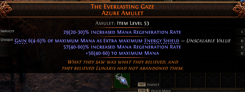 Path of Exile 2 THE EVERLASTING GAZE AZURE AMULET#1232559 Details MMOJUGG Path of Exile 2 THE EVERLASTING GAZE AZURE AMULET#1232559 Details View of Item Function and Use