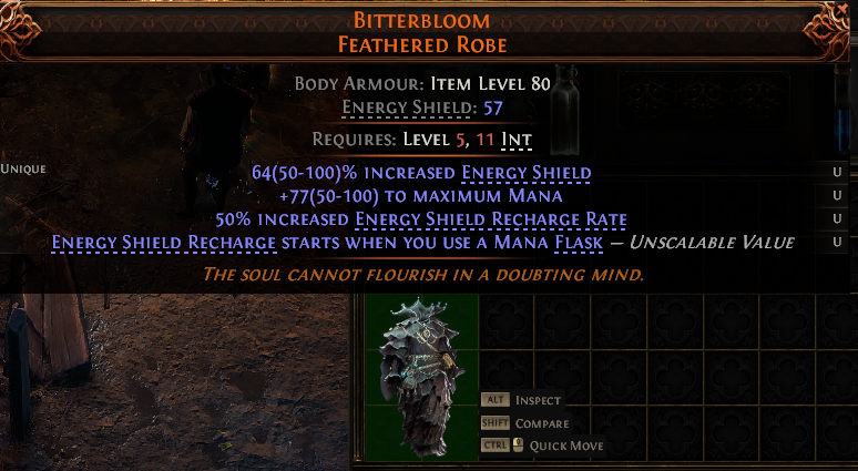 MMOJUGG Path of Exile 2 BITTERBLOOM FEATHERED ROBE#1232591 Details View of Item Function and Use