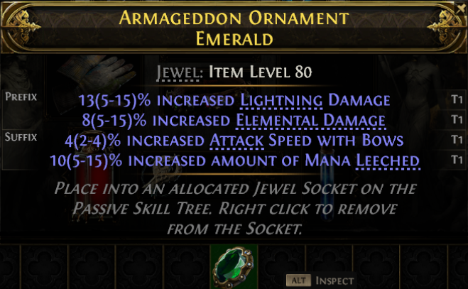 MMOJUGG Path of Exile 2 ARMAGEDDON ORNAMENT EMERALD#1236999 Details View of Item Function and Use