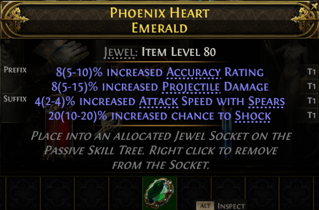 MMOJUGG Path of Exile 2 PHOENIX HEART EMERALD#1237004 Details View of Item Function and Use