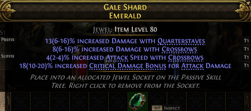 MMOJUGG Path of Exile 2 GALE SHARD EMERALD#1237006 Details View of Item Function and Use