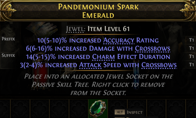 MMOJUGG Path of Exile 2 PANDEMONIUM SPARK EMERALD#1237007 Details View of Item Function and Use