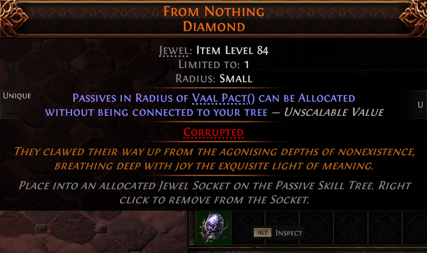 MMOJUGG Path of Exile 2 FROM NOTHING DIAMOND#1238582 Details View of Item Function and Use