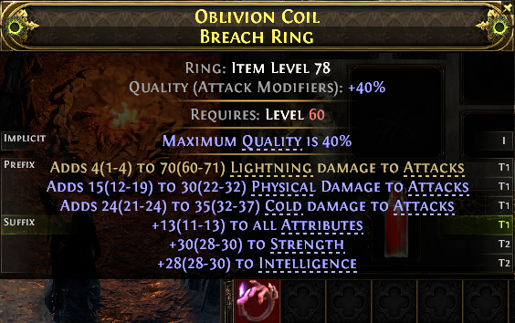 MMOJUGG Path of Exile 2 OBLIVION COIL BREACH RING#1240097 Details View of Item Function and Use