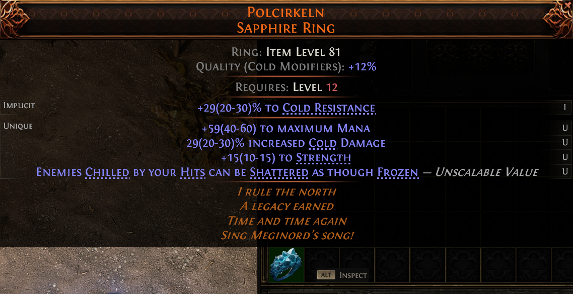 MMOJUGG Path of Exile 2 POLCIRKELN SAPPHIRE RING#1242806 Details View of Item Function and Use