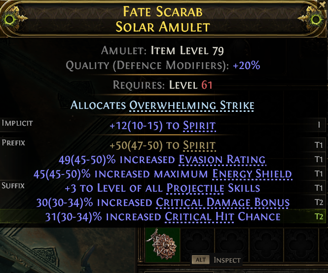 MMOJUGG Path of Exile 2 FATE SCARAB SOLAR AMULET#1242841 Details View of Item Function and Use