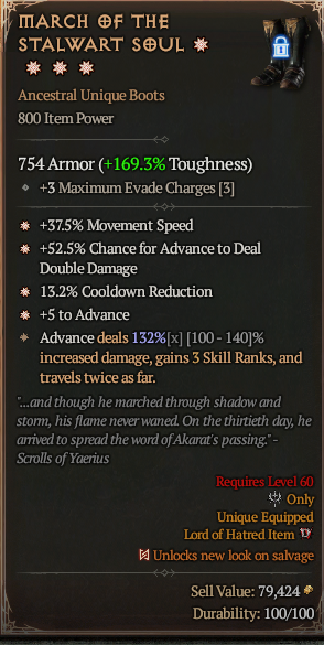 MMOJUGG Diablo 4 MARCH OF THE STALWART SOUL#1244066 Details View of Item Function and Use