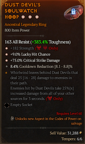 MMOJUGG Diablo 4 DUST DEVIL'S SOULWATCH HOP#1244736 Details View of Item Function and Use