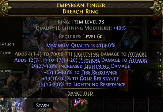 MMOJUGG Path of Exile 2 EMPYREAN FINGER BREACH RING#1248363 Details View of Item Function and Use
