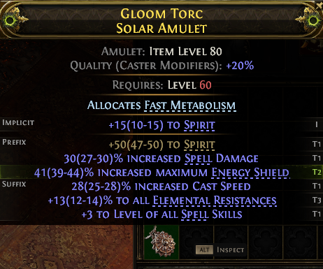 MMOJUGG Path of Exile 2 GLOOM TORC SOLAR AMULET#1252965 Details View of Item Function and Use