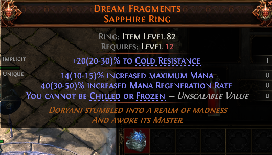 MMOJUGG Path of Exile 2 DREAM FRAGMENTS SAPPHIRE RING#1253060 Details View of Item Function and Use