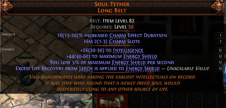 MMOJUGG Path of Exile 2 SOUL TETHER LONG BELT#1253066 Details View of Item Function and Use