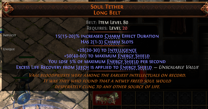 MMOJUGG Path of Exile 2 SOUL TETHER LONG BELT#1253067 Details View of Item Function and Use
