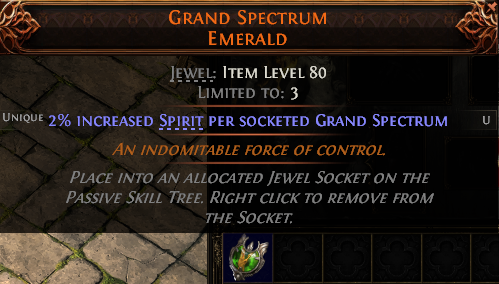 MMOJUGG Path of Exile 2 GRAND SPECTRUM EMERALD#1253627 Details View of Item Function and Use