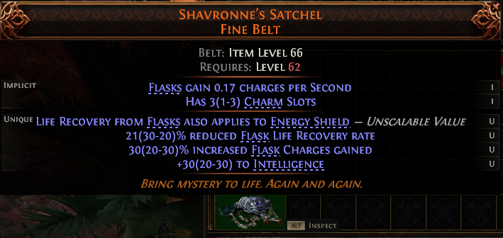 MMOJUGG Path of Exile 2 SHAVRONNE'S SATCHEL FINE BELT#1253767 Details View of Item Function and Use