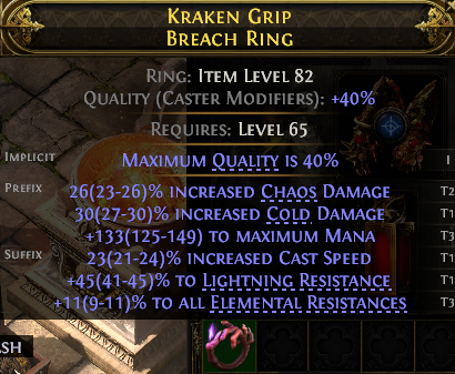 MMOJUGG Path of Exile 2 KRAKEN GRIP BREACH RING#1255315 Details View of Item Function and Use