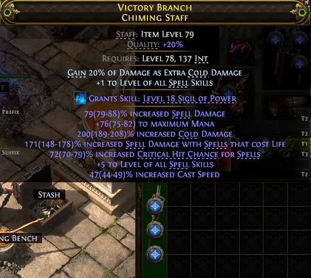 MMOJUGG Path of Exile 2 VICTORY BRANCH CHIMING STAFF#1255318 Details View of Item Function and Use