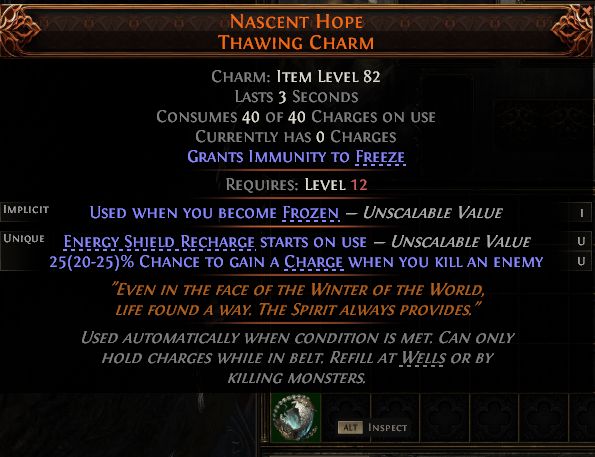 Path of Exile 2 NASCENT HOPE THAWING CHARM#1257968 Details MMOJUGG Path of Exile 2 NASCENT HOPE THAWING CHARM#1257968 Details View of Item Function and Use