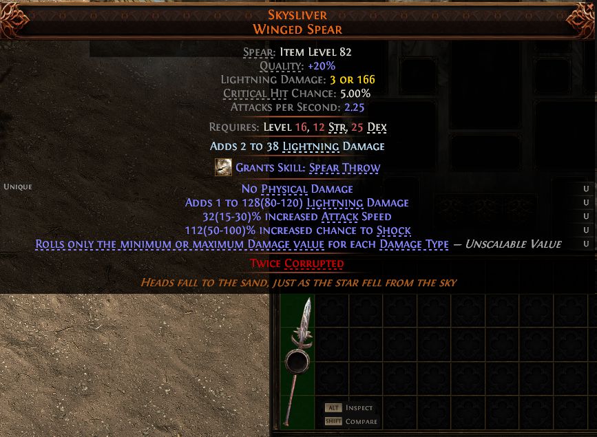 Path of Exile 2 SKYSLIVER WINGED SPEAR#1257982 Details MMOJUGG Path of Exile 2 SKYSLIVER WINGED SPEAR#1257982 Details View of Item Function and Use