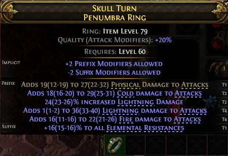 MMOJUGG Path of Exile 2 SKULL TURN PENUMBRA RING#1262751 Details View of Item Function and Use