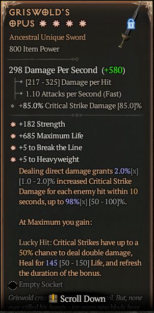 Diablo 4 GRISWOLD'S OPUS#1281349 Details MMOJUGG Diablo 4 GRISWOLD'S OPUS#1281349 Details View of Item Function and Use