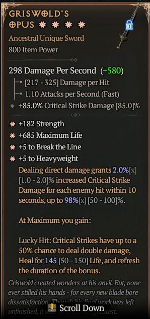 Diablo 4 GRISWOLD'S OPUS#1282956 Details MMOJUGG Diablo 4 GRISWOLD'S OPUS#1282956 Details View of Item Function and Use