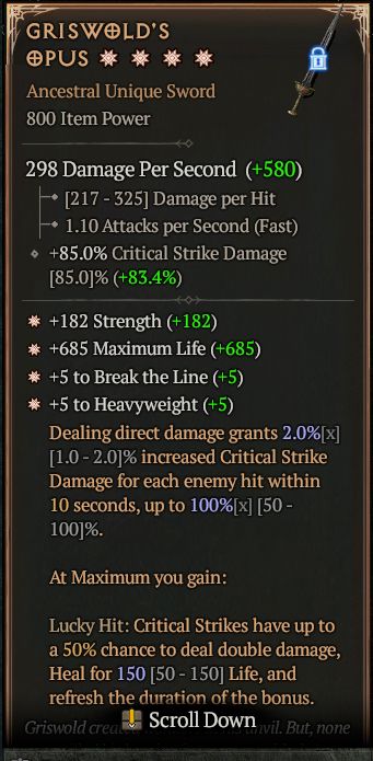 Diablo 4 GRISWOLD'S OPUS#1284502 Details MMOJUGG Diablo 4 GRISWOLD'S OPUS#1284502 Details View of Item Function and Use