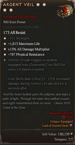 MMOJUGG Diablo 4 ARGENT VEIL#1333574 Details View of Item Function and Use