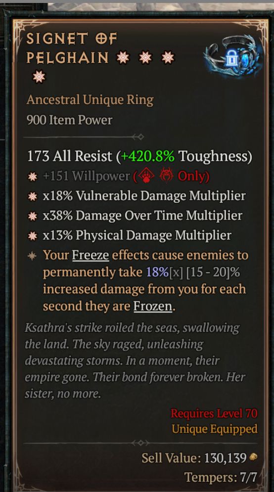 Diablo 4 SIGNET OF PELGHAIN#1427119 Details MMOJUGG Diablo 4 SIGNET OF PELGHAIN#1427119 Details View of Item Function and Use