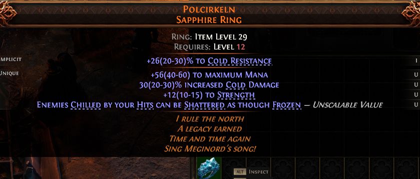 MMOJUGG Path of Exile 2 POLCIRKELN SAPPHIRE RING#1434627 Details View of Item Function and Use