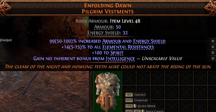MMOJUGG Path of Exile 2 ENFOLDING DAWN PILGRIM VESTMENTS#1434628 Details View of Item Function and Use