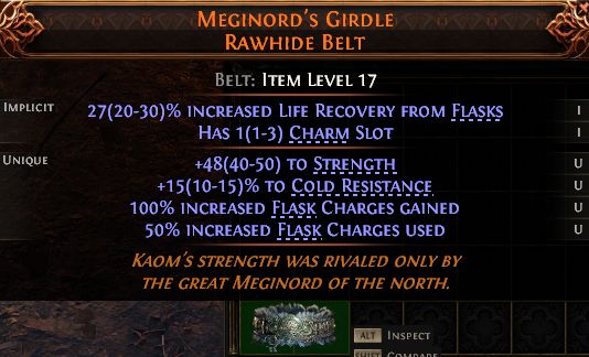 PoE2 (Runes of Aldur 0.5.0) MEGINORD'S GIRDLE RAWHIDE BELT#1434638 Details MMOJUGG Path of Exile 2 MEGINORD'S GIRDLE RAWHIDE BELT#1434638 Details View of Item Function and Use