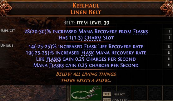 MMOJUGG Path of Exile 2 KEELHAUL LINEN BELT#1434659 Details View of Item Function and Use