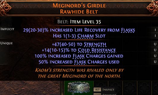 PoE2 (Runes of Aldur 0.5.0) MEGINORD'S GIRDLE RAWHIDE BELT#1434666 Details MMOJUGG Path of Exile 2 MEGINORD'S GIRDLE RAWHIDE BELT#1434666 Details View of Item Function and Use