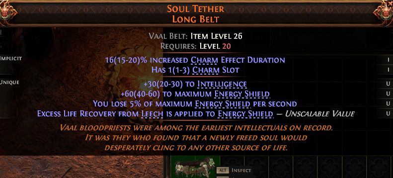 MMOJUGG Path of Exile 2 SOUL TETHER LONG BELT#1434670 Details View of Item Function and Use