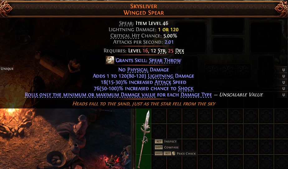 PoE2 (Runes of Aldur 0.5.0) SKYSLIVER WINGED SPEAR#1434688 Details anzeigen MMOJUGG Path of Exile 2 SKYSLIVER WINGED SPEAR#1434688 Funktion und Verwendung des Gegenstände