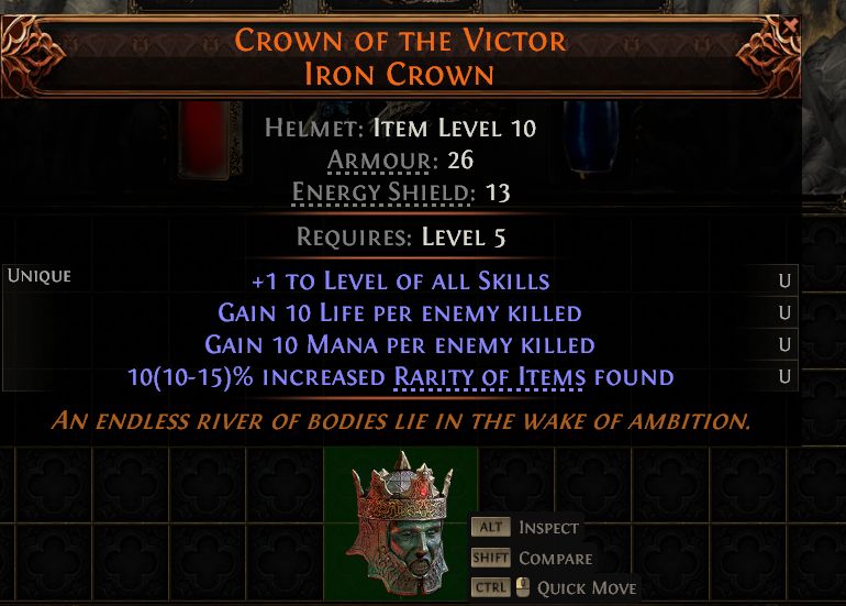 MMOJUGG Path of Exile 2 CROWN OF THE VICTOR IRON CROWN#1435392 Funktion und Verwendung des Gegenstände