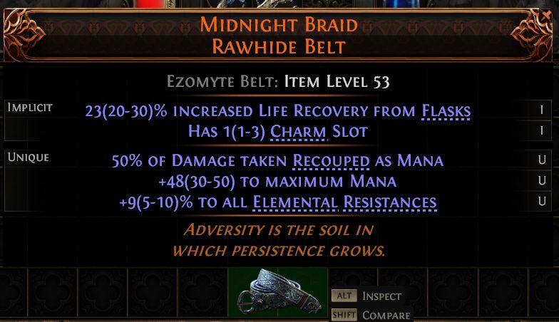 MMOJUGG Path of Exile 2 MIDNIGHT BRAID RAWHIDE BELT#1435398 Detalhes da função e uso do item