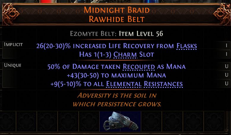 MMOJUGG Path of Exile 2 MIDNIGHT BRAID RAWHIDE BELT#1435399 Detalhes da função e uso do item