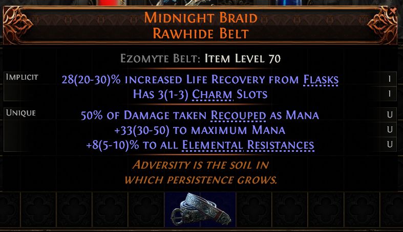 MMOJUGG Path of Exile 2 MIDNIGHT BRAID RAWHIDE BELT#1435400 Detalhes da função e uso do item