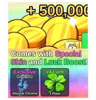 MMOJUGG Fish It +500000 Coins (come with special skin+luck boost) Buying Page Display