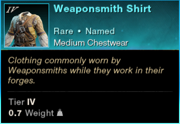 MMOJUGG New World Aeternum Weaponsmith Shirt Buying Page Display