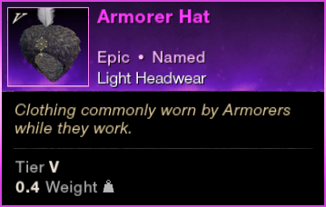 MMOJUGG New World Aeternum Armorer Hat Buying Page Display